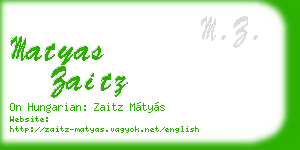 matyas zaitz business card